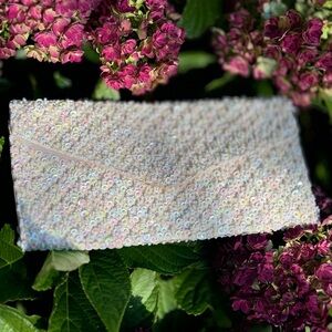 Vintage silk and Italian beads.  Envelope clutch